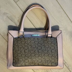 Calvin Klein Blush and Taupe Satchel